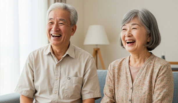 老夫婦の笑顔